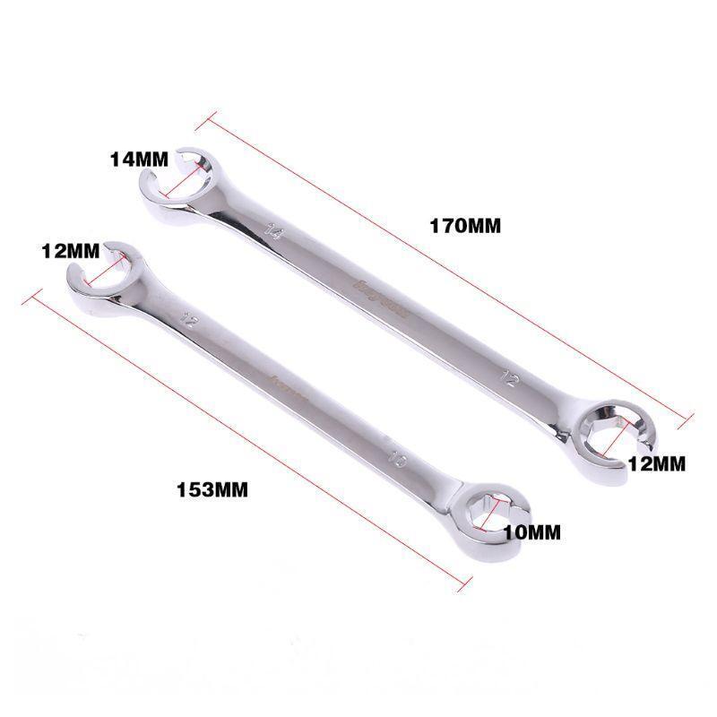 2Pcs Draper 10x12mm 12x14mm Brake Pipe Spanner Flare Nut Wrench Braking Tools
