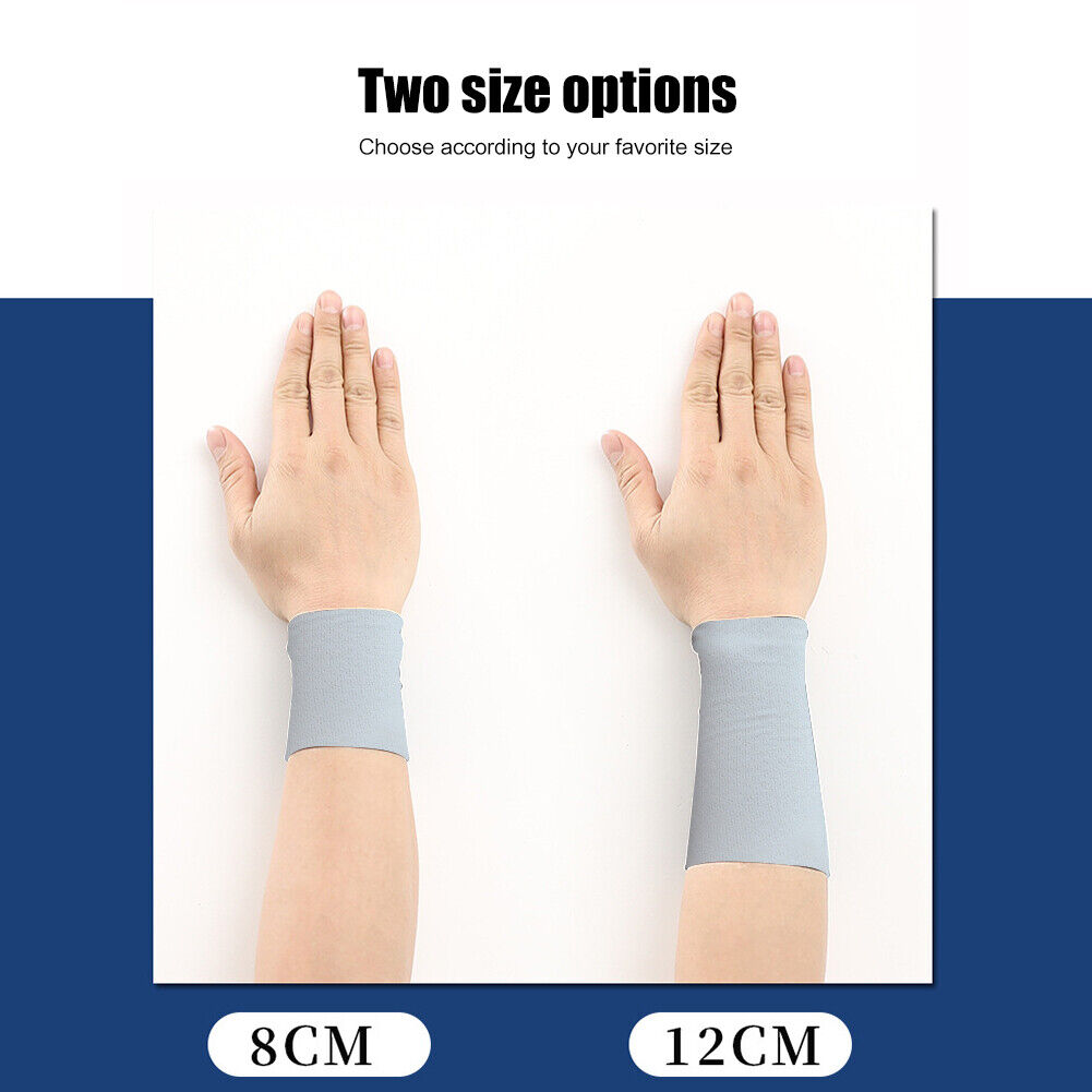 Elastic Wristband Summer Ice Silk Sport Cycling Wrist Brace (White 8cm)