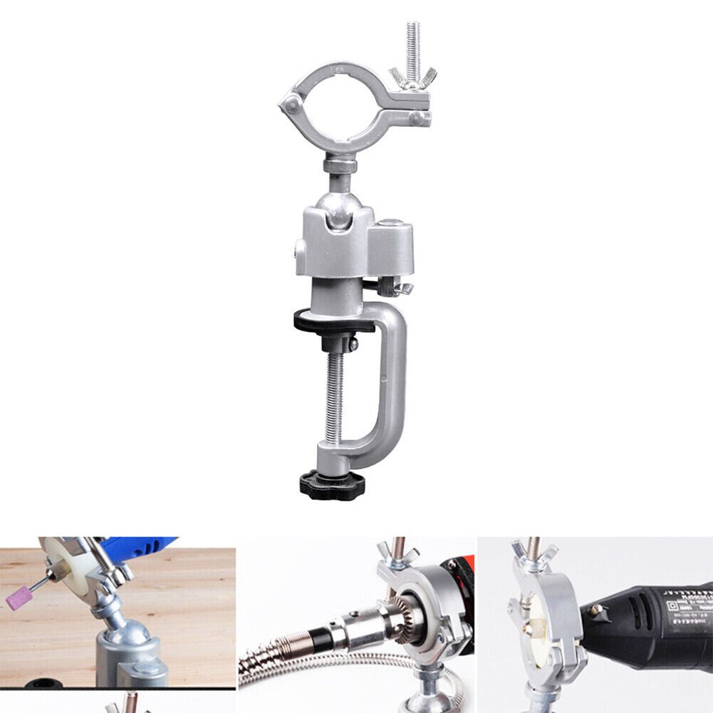 360 Rotating Clamp-on Table Bench Vise Electric Drill Stand Grinder Bracket
