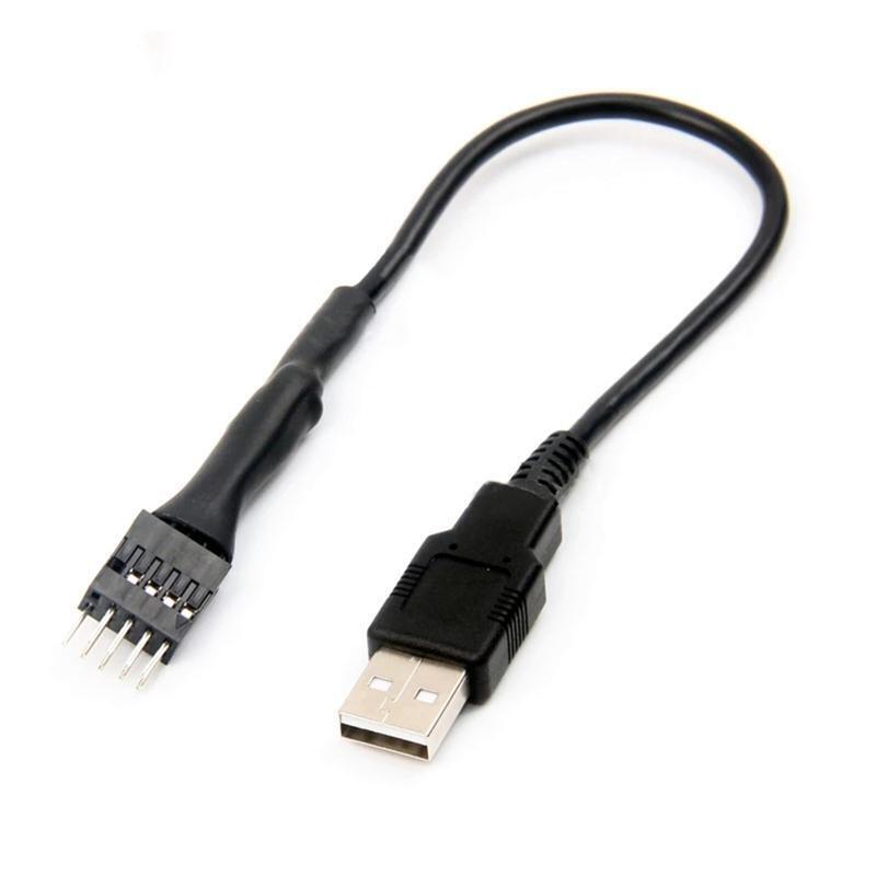 USB to USB Motherboard Header Cable, USB Type A Male to 9 Pin Male Header Cable