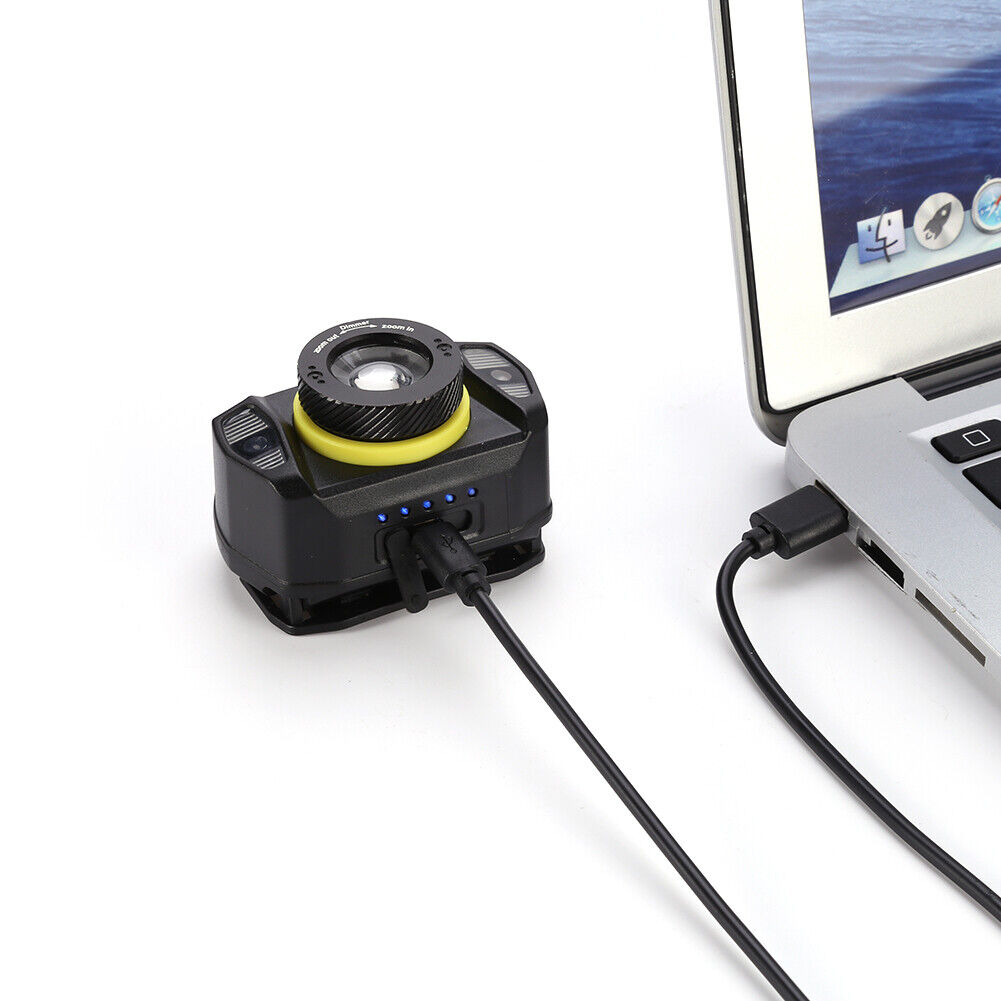 Portable Powerful USB LED Headlamp Outdoor Rotating Zoom Camping Lights