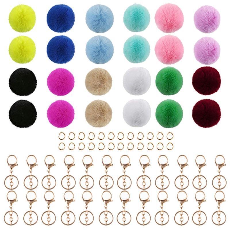 Trinket Fluffy Keychain Pompon Keyring for Bag Purse Charm Gifts for Jewelry Car