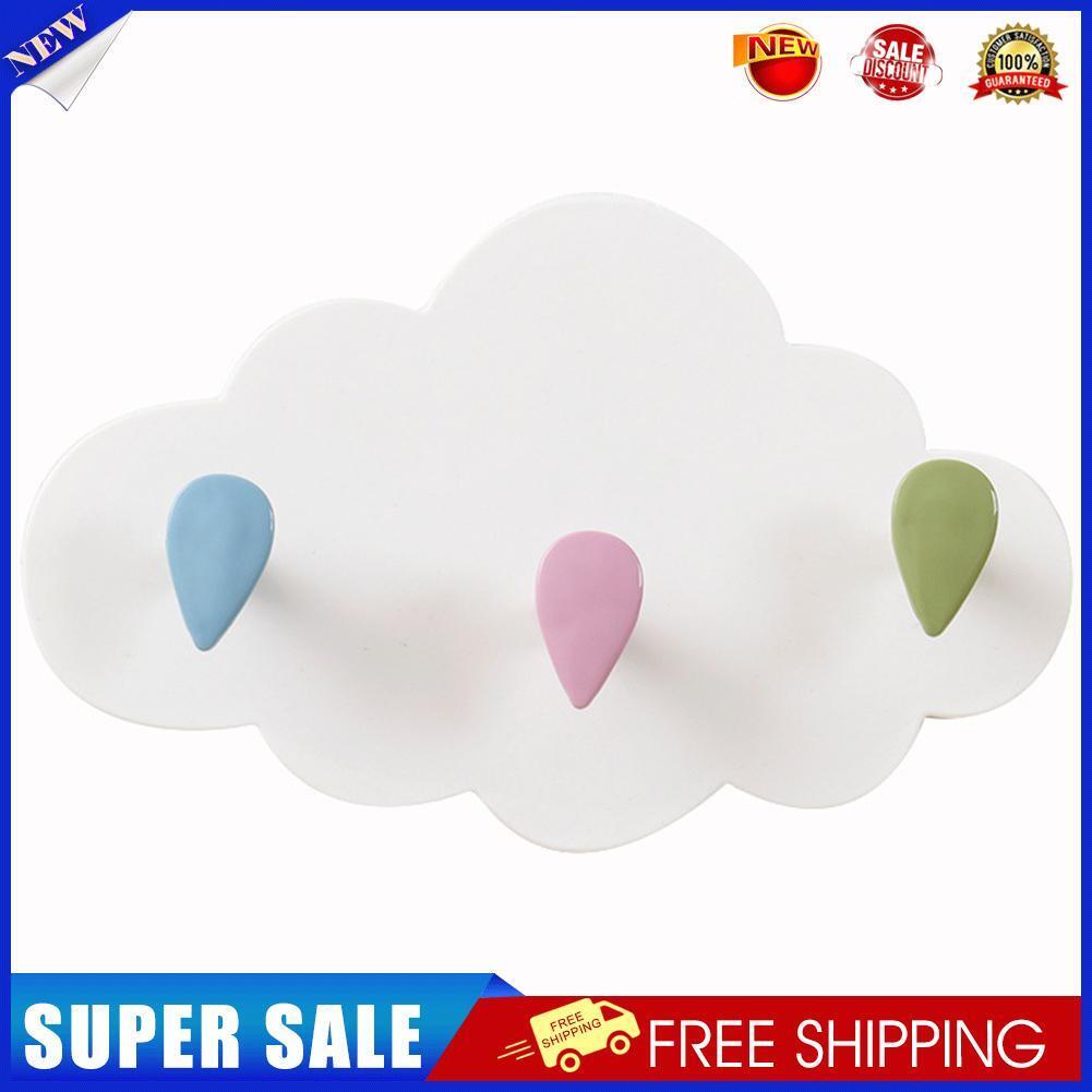 Cute Cloud Hook Plastic Clothes Storage Hanger Rack Wall Kid Bedroom Decor