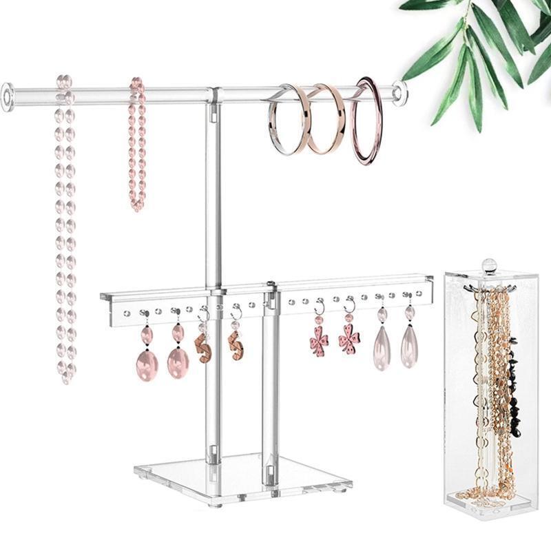 2 Tier T-Bar Jewelry Display Bracelet Display Holder Stand Display Organizer