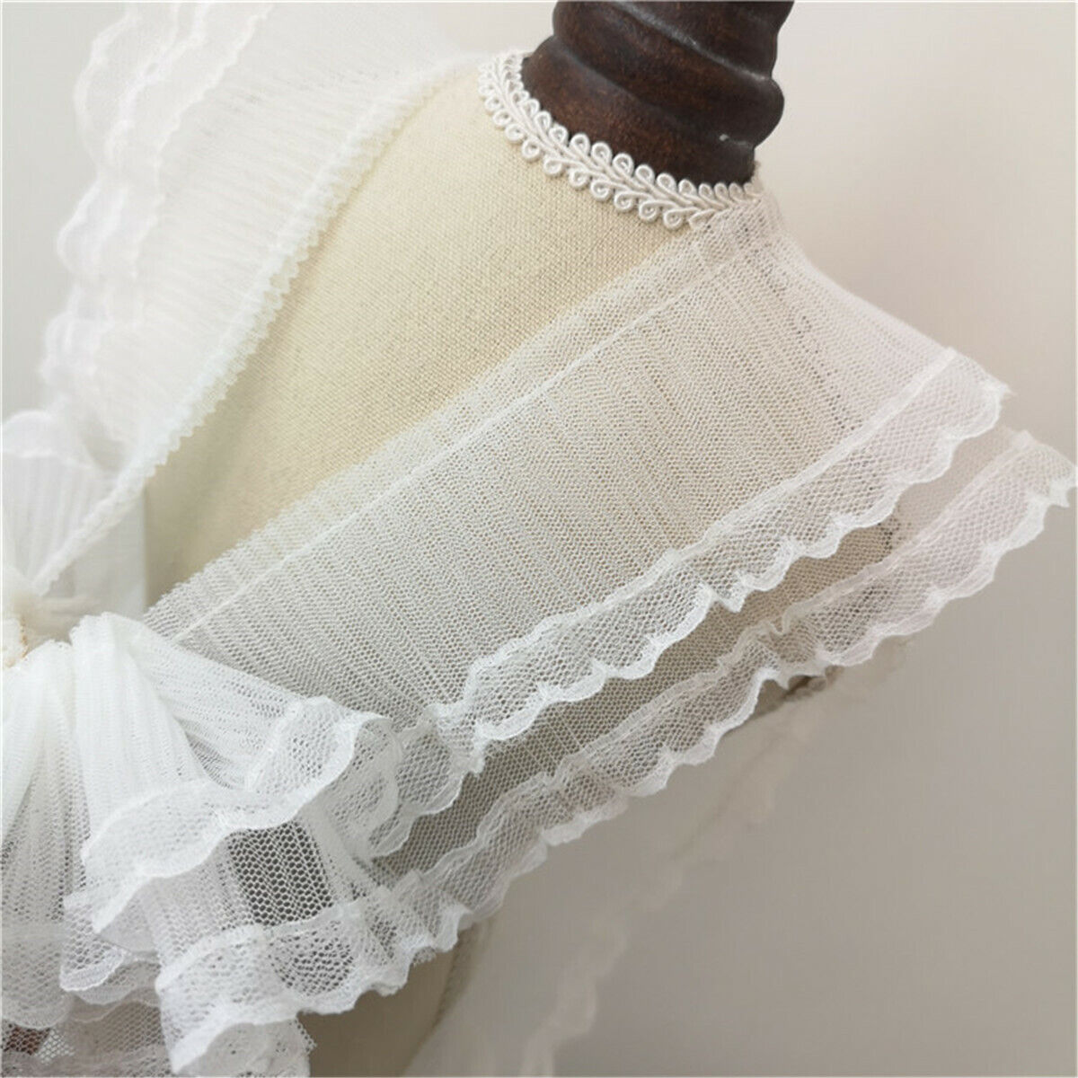 50cm Ribbon Tulle DIY Layer Ruffle Width Double Trim Pleated Lace Sewing