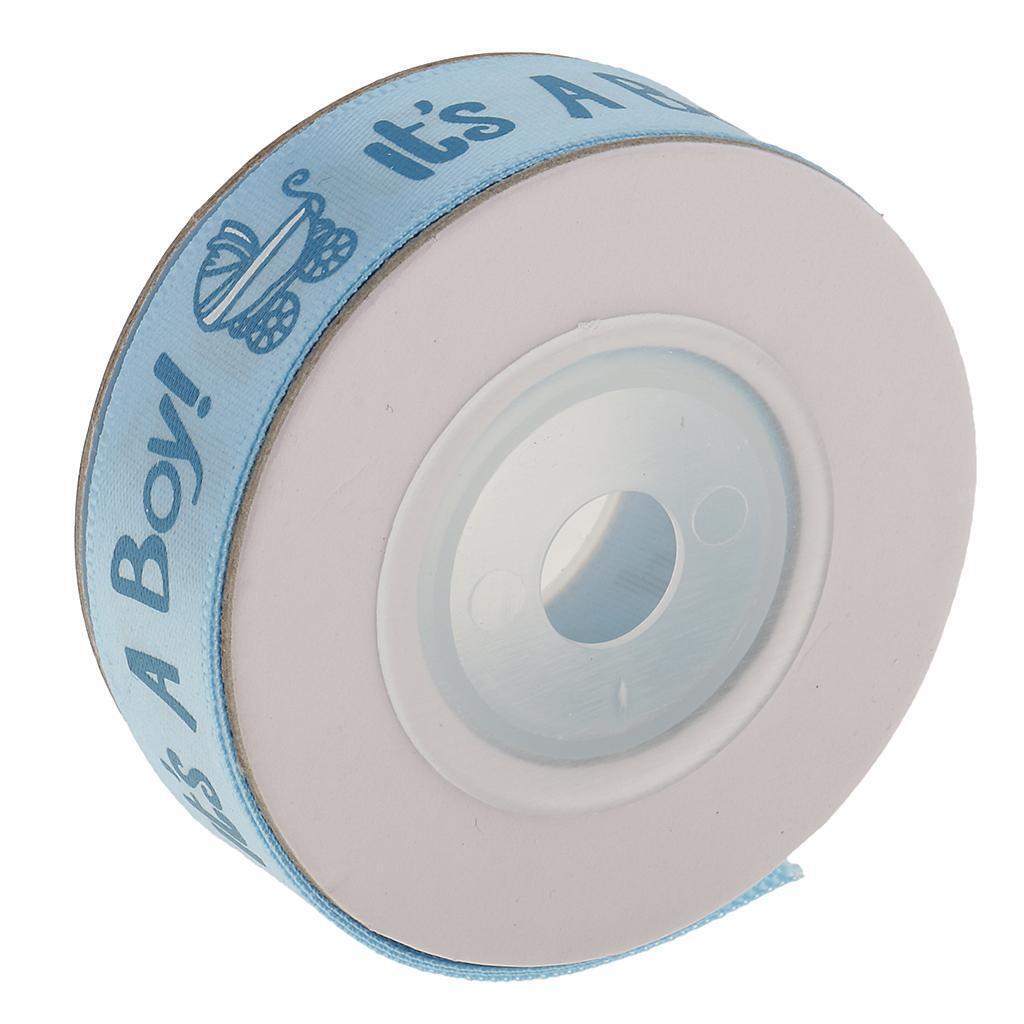 2 Rolls 20 Yards Baby Shower Satin Grosgrain Ribbon DIY Gift Wrapping Belt
