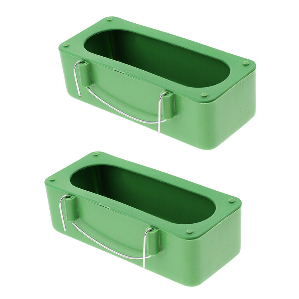 2 pcs Bird Parrot Food Feeding Bowl Cage Plastic Hanging Bird Feeder