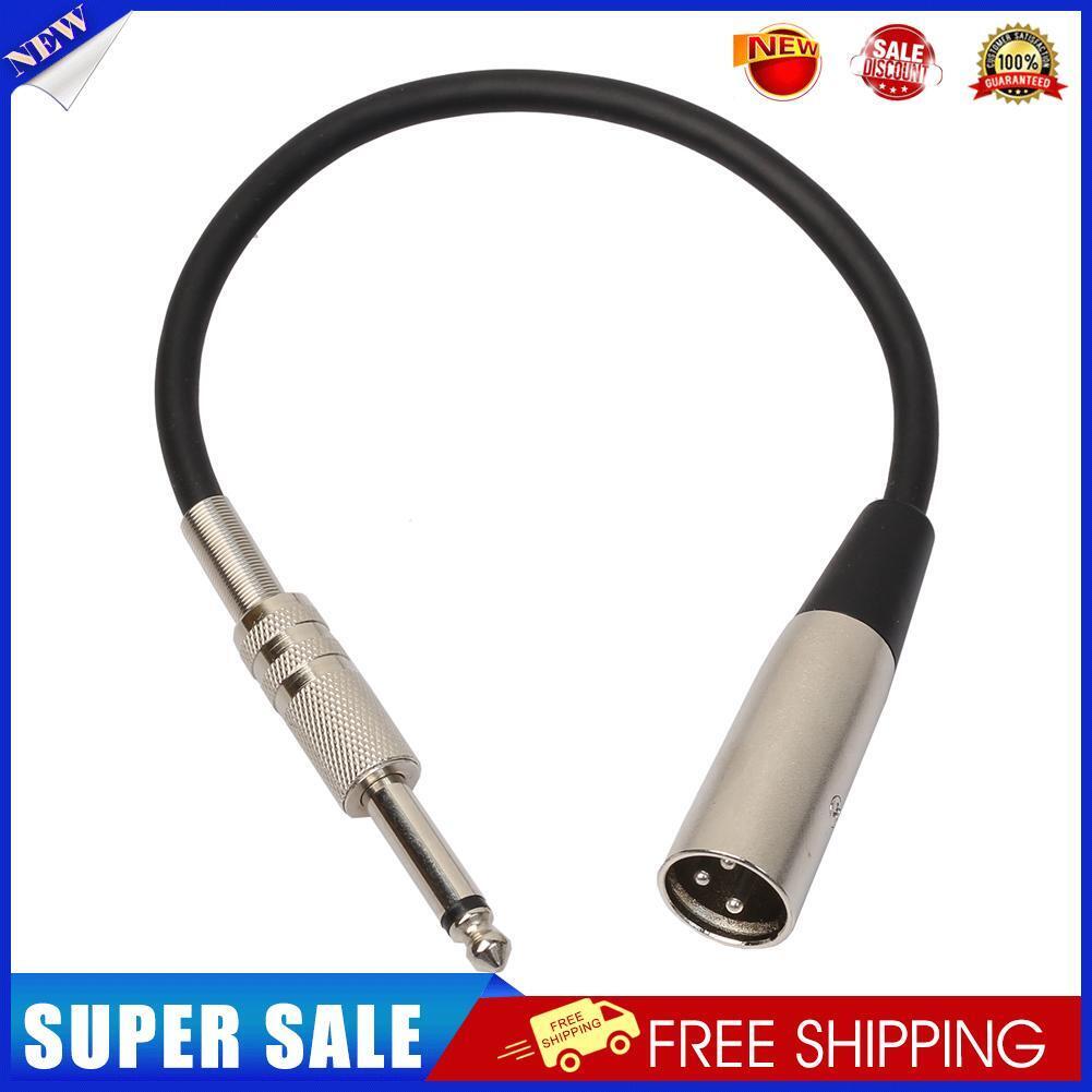 3P XLR Male Jack to 1/4" 6.35mm Female Plug Stereo Microphone Adapter Silve