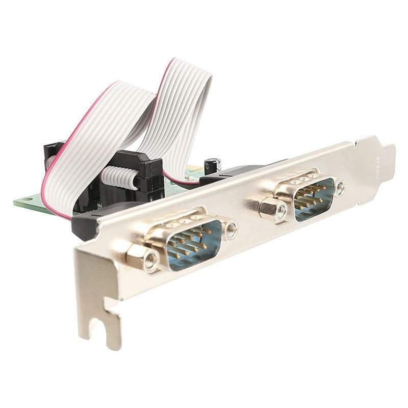 RS232 PCI Express PCIe to 2 Serial DB9 Adapter Card 2.5Gb/s 1000kbps RS-232 Fast