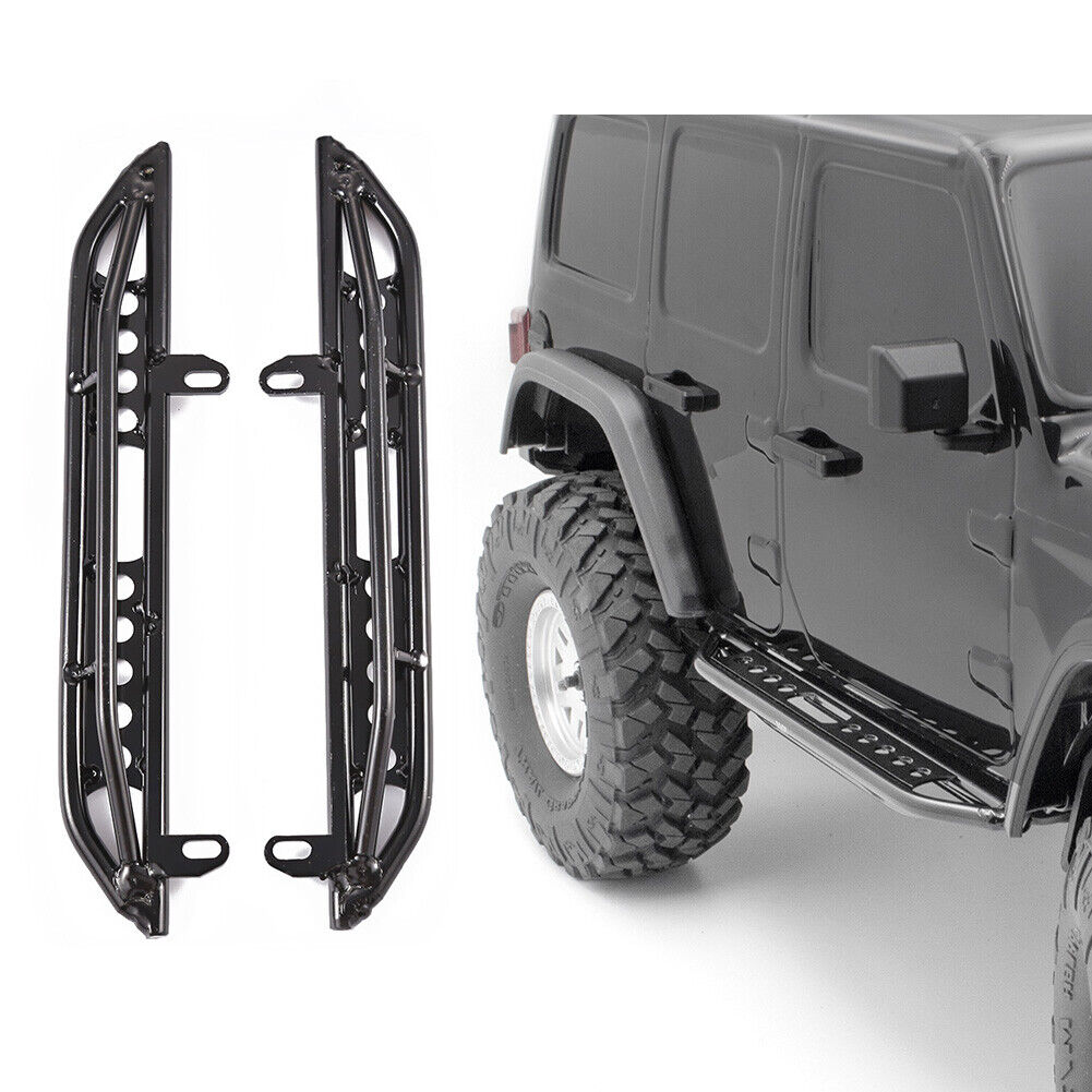2pcs Metal Side Pedals Step Running Board Rock Slider for 1/10 Axial RC Car