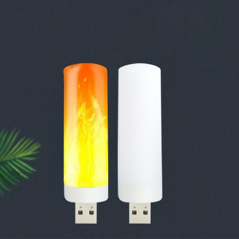 Portable USB Light Flame Dynamic Bulb Plug-in LED Night Light for Toilet Nursery