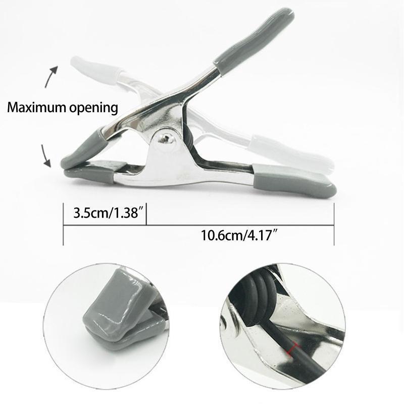 Multifunctional 4 Inches Spring Clamp Large with Protected Rubber Handles
