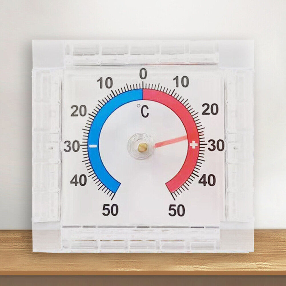 Square Plastic Window Indoor Outdoor Digital Thermometer Temperature Meter