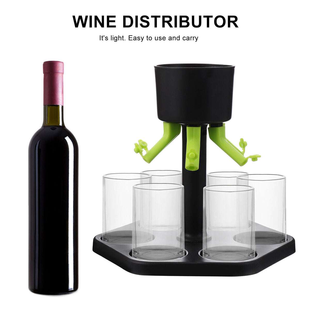 6 Shot Glass Dispenser Shot Buddy Dispenser Wine Liquid Pour Dispenser