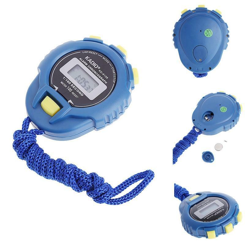 Handheld Digital LCD Sports Stopwatch Chronograph Counter Timer w/Strap