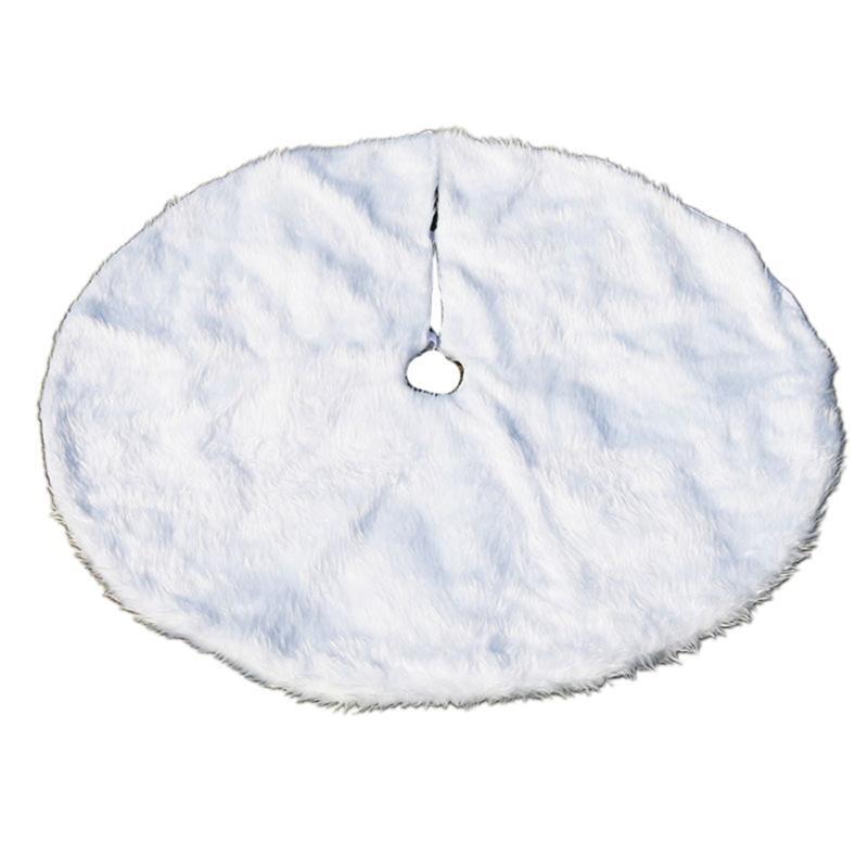 30.7 Inches Christmas Tree Skirt White Luxury Faux Fur Tree Ornaments Decoration