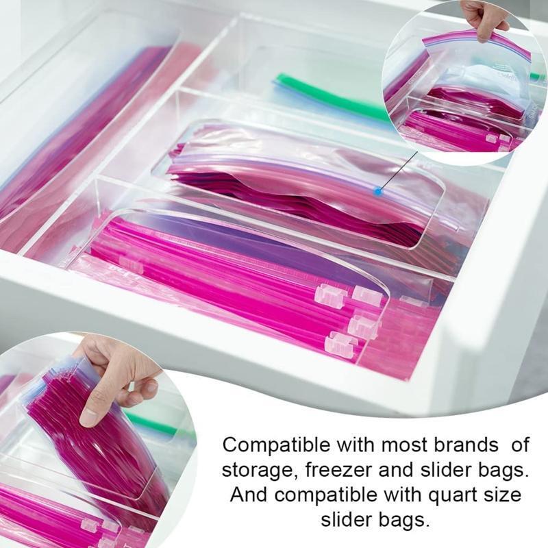 Acrylic Ziplock Bag Storage Box Dispenser Food Storage Bag Case Organizer