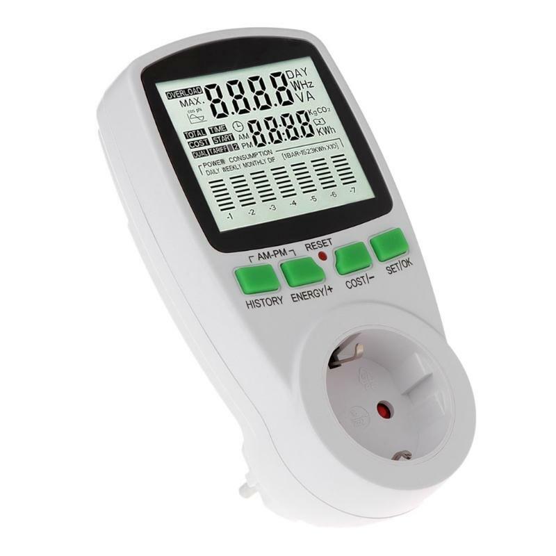 LCD EU Digital Meter Voltage Wattmeter Power Electricity Consumption Analyzer