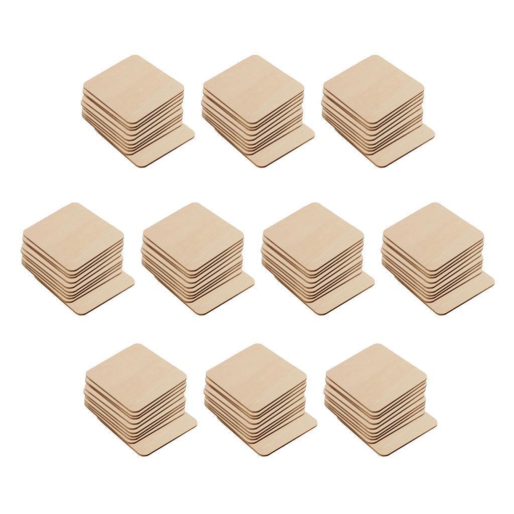 100 * Unfinished Cutouts Blank Wooden Pieces  for Painting Card