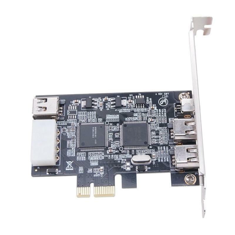 PCI-E 1X to IEEE 1394 DV Video Adapter 1x 4Pin 3x 6Pin Controller Firewire Card