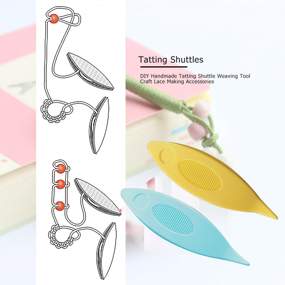 Tatting Shuttle Tool Hand Lace Making Knitting Sewing DIY Craft Tool (2pcs)
