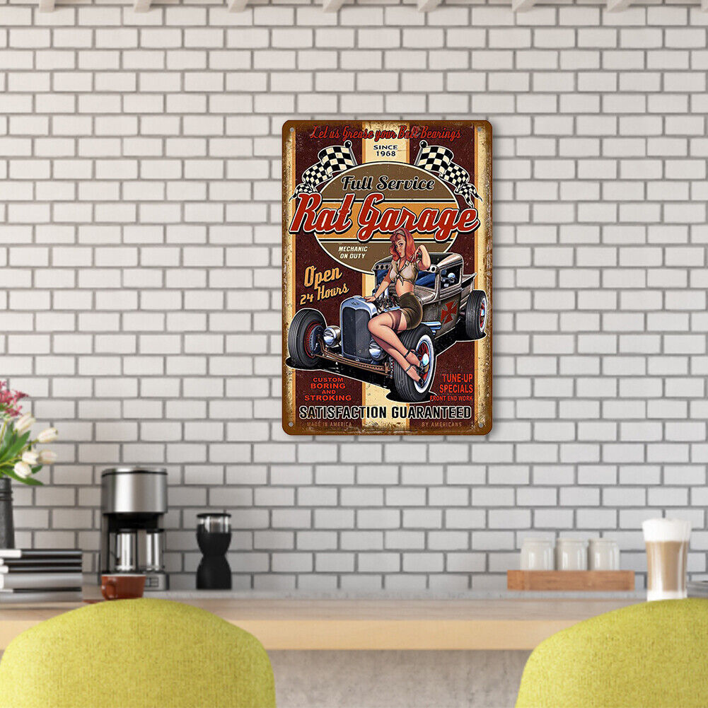 Garage Metal Plate Tin Plaque Bar Pub Wall Art Sign Decoration for Home