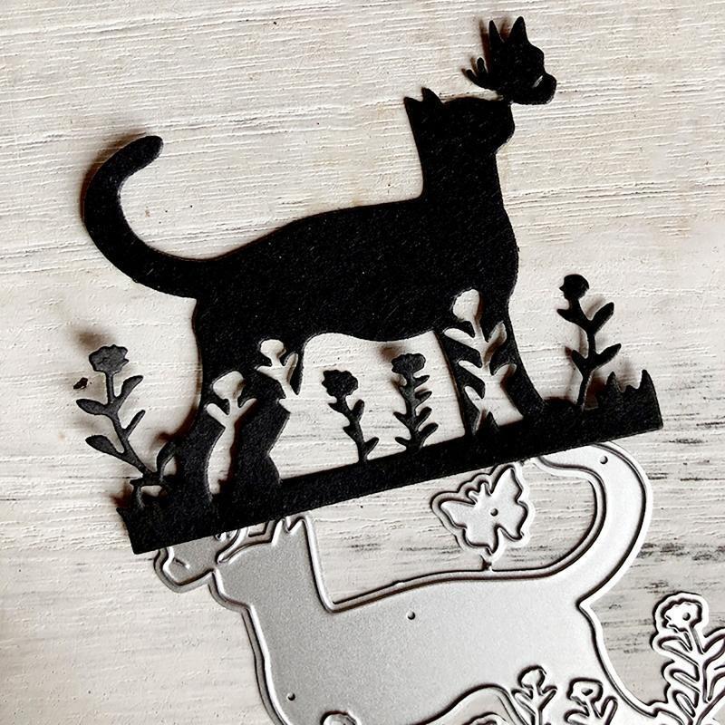 Flowers Cat Metal Cutting Dies Photo Album Decoration Accessories DIY Crafts