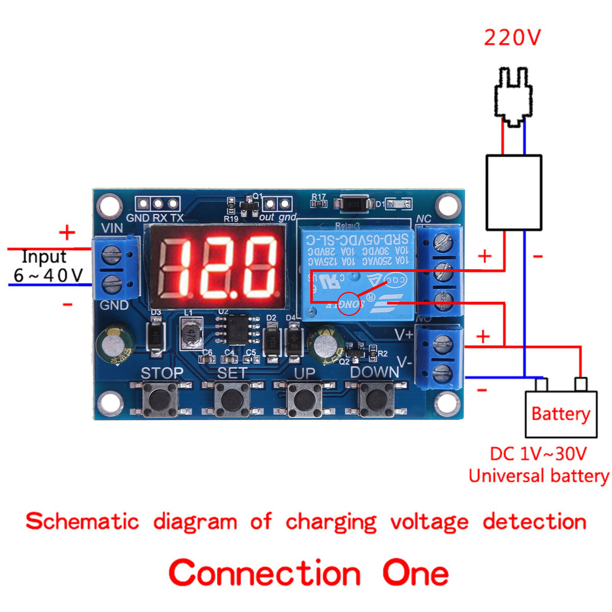 18650 Lithium Battery Charger Board with Over Charge Discharge Protection 6-40V
