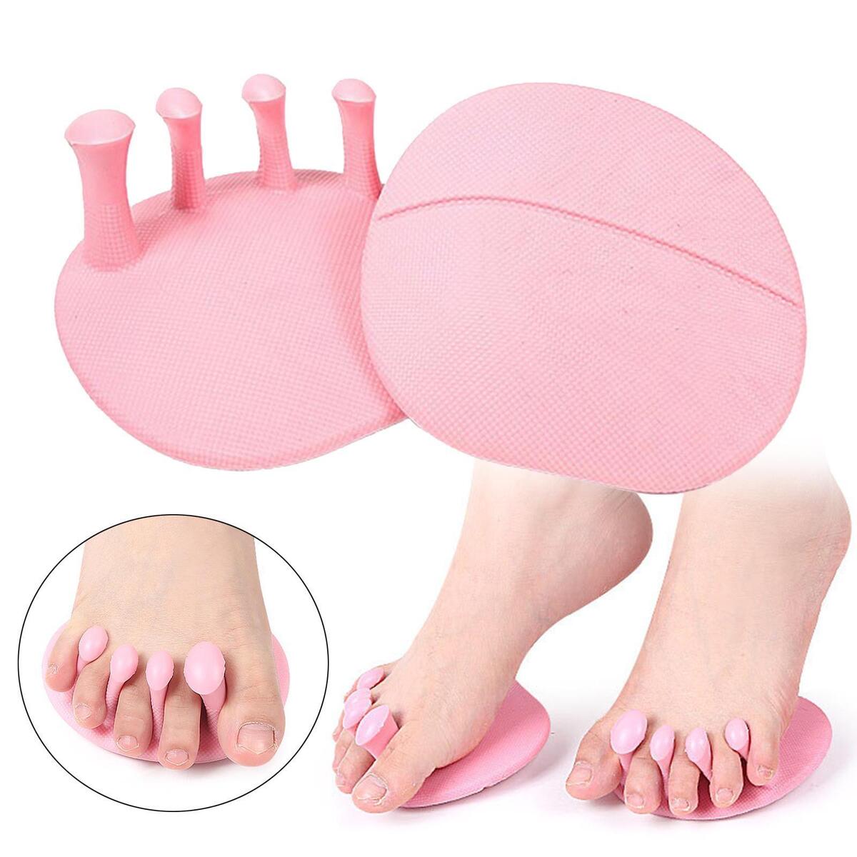2x Soft Toe Separators Toe Dividers Exercise Auxiliary TPR Stretchers Pink