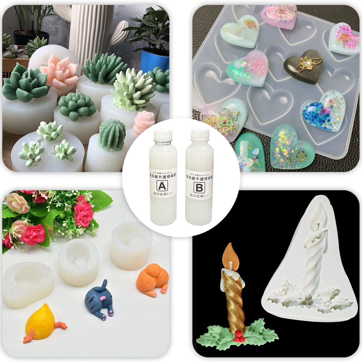 Molds Making Kit  Translucent Silicone Rubber for  Casting