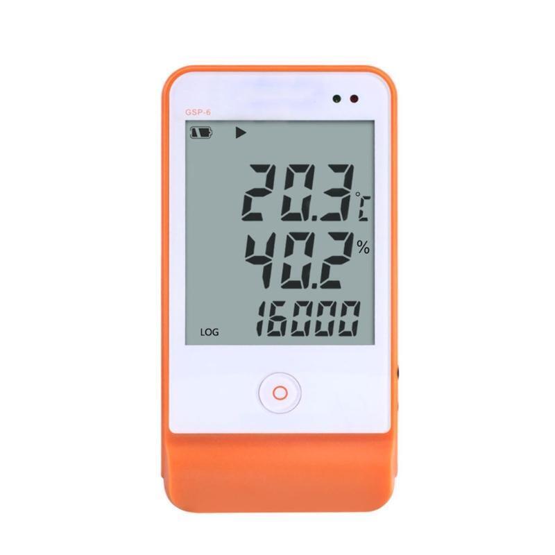 USB GSP-6 Temperature and Humidity Data Logger High Precision Probe Smart Alarm