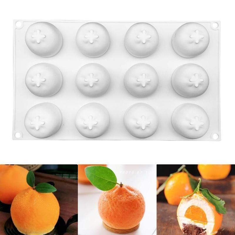 12 Cups Non-stick Muffin Pan Orange Shape Baking Mould Cake Mould Cupcake Moulds