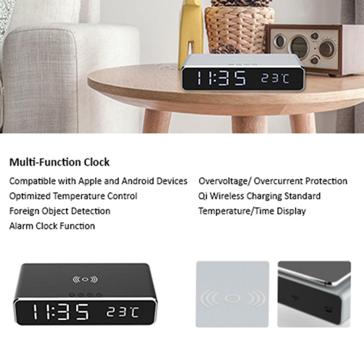 Table Clocks Fast  Charging Charger Elegant  Bedside