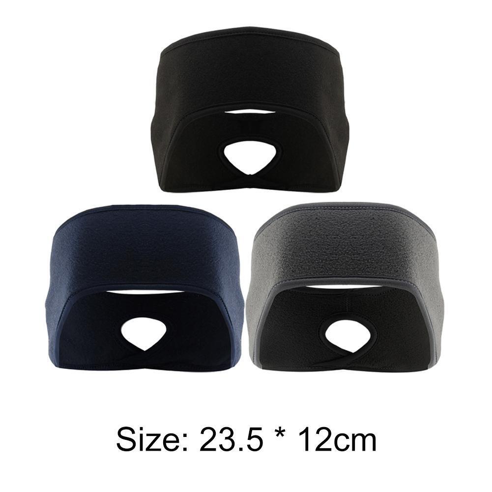 Outdoor Fleece Ponytail Headband Yoga Running Fitness Warm Sweatband (Grey)
