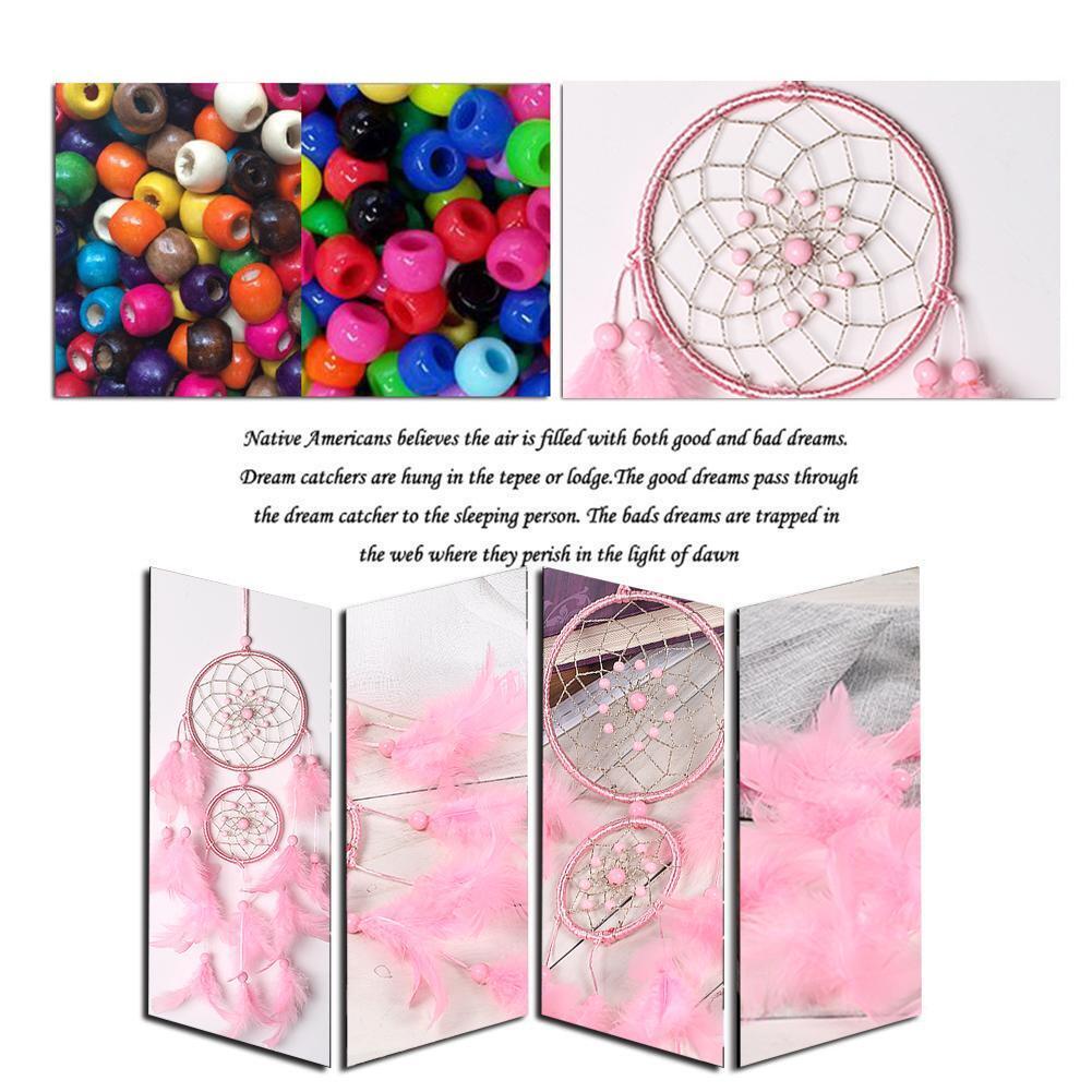 Pink Dream Catcher Girls Dreamlike Feather Dreamcatcher Home Room Decor