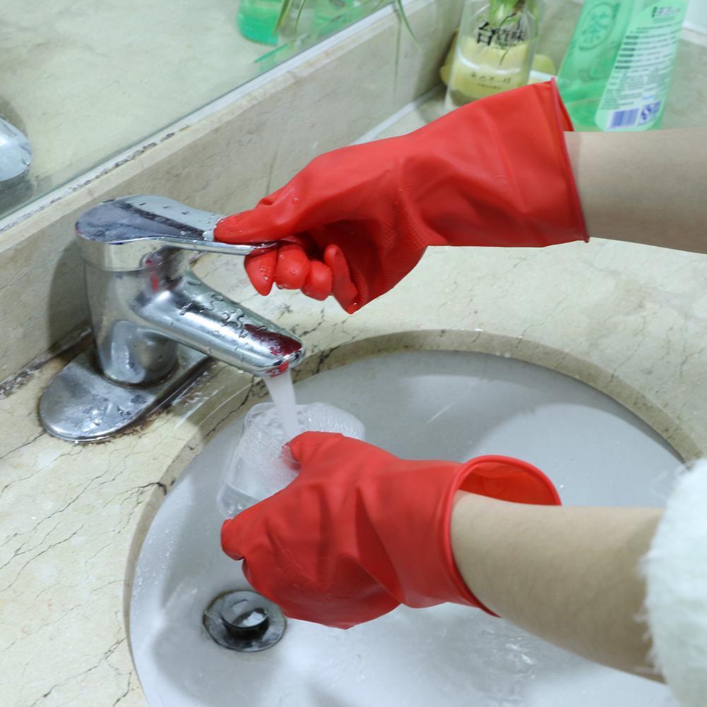 1 Pair Women Natural Latex Gloves Rubber Wear Resistant Working Gloves