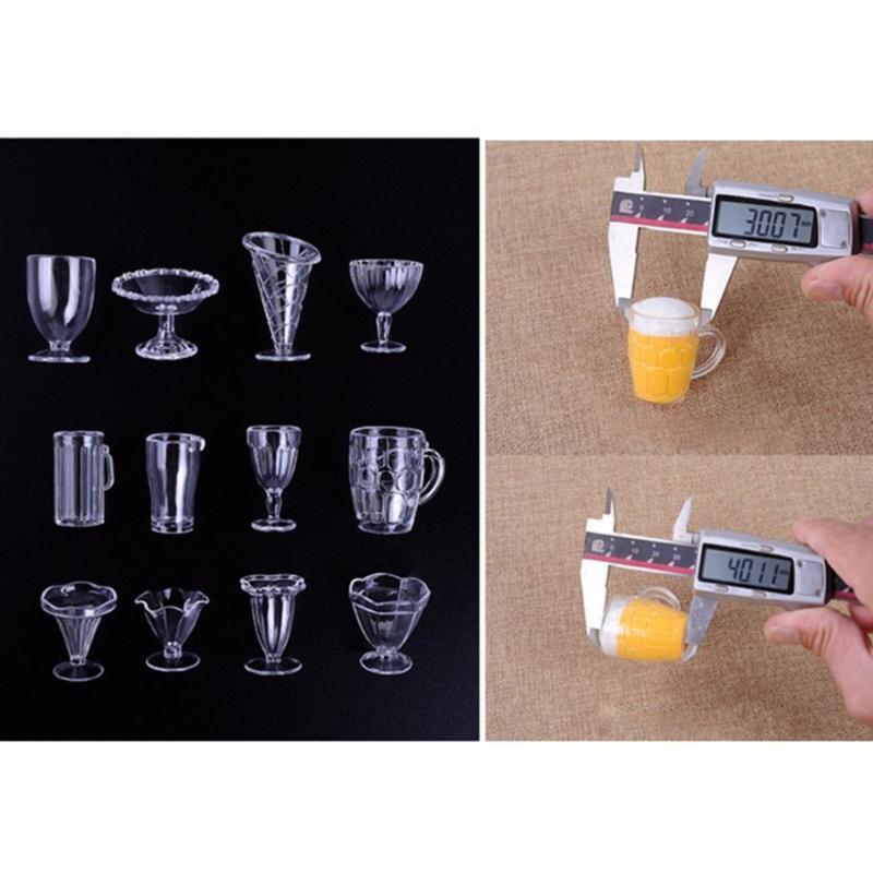 12Pcs/set Hand-made Food Play Mug Beer Mug Milk Tea Mug Cola Mug Mini Cups