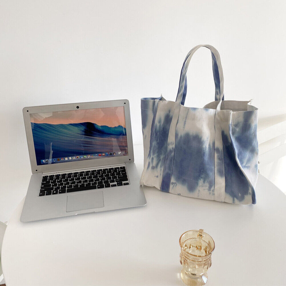Ladies Large Capacity Canvas Tie Dye Underarm Bags Fashion Tote Handbags
