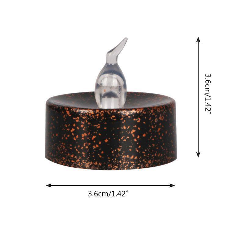 12 Pcs Plated Black Candles Battery Operated Tea light Flameless LED Electronic