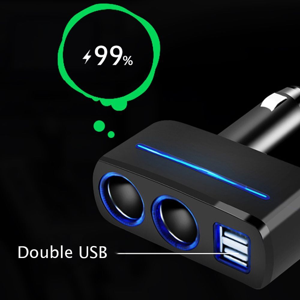 Universal Car Cigarette Lighter Car Charger Charger Plug 2 Way Dual Adapter