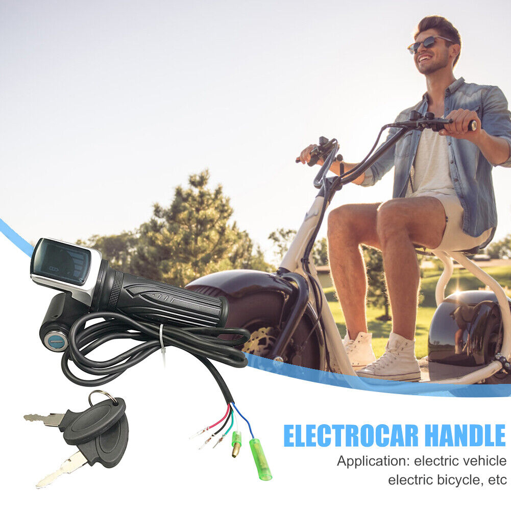 Electric Bicycle Throttle Grip Handle Accelerator with LED Display (48V)