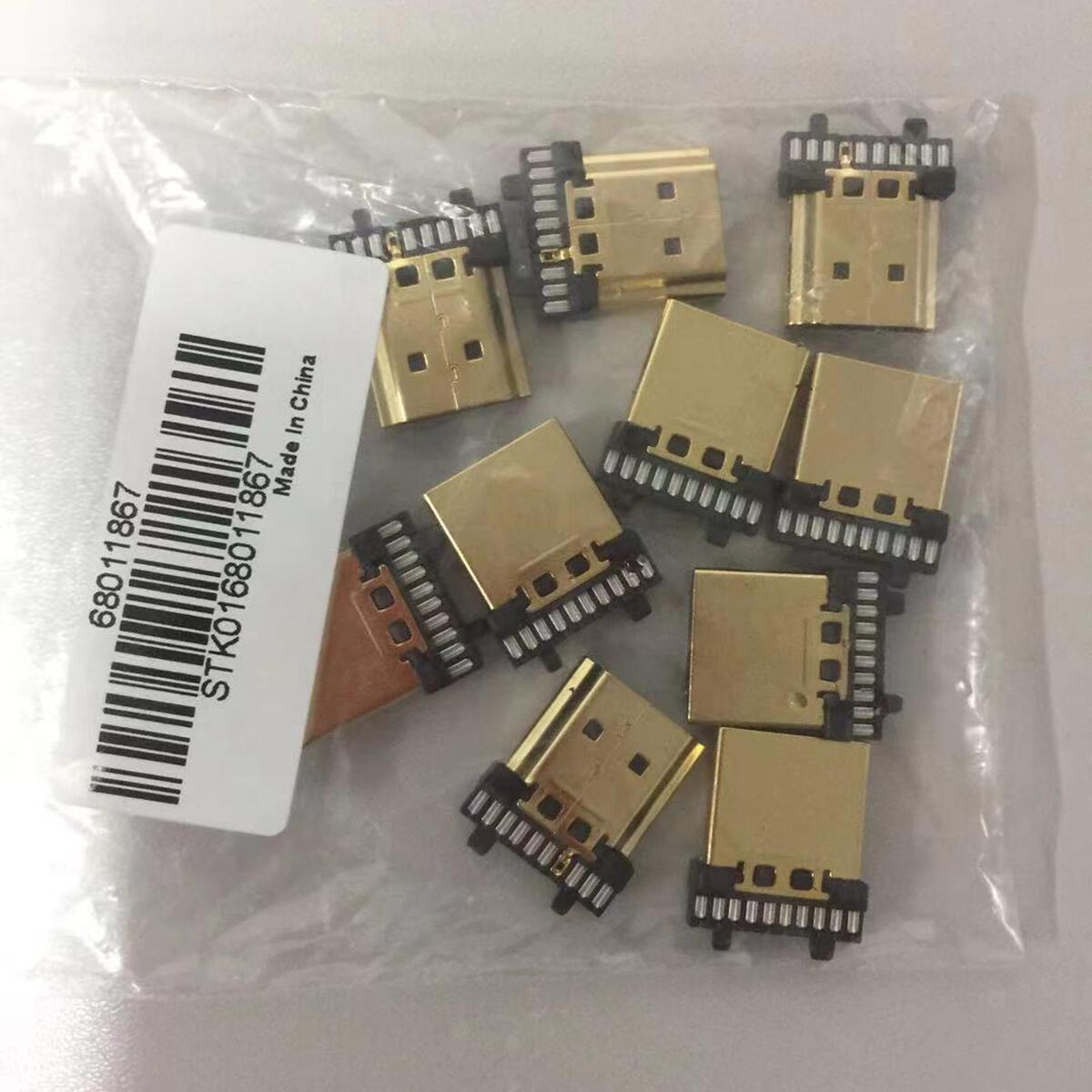 10 Pieces HDMI Male 19Pin Connectors   Termination Replacement Assembly
