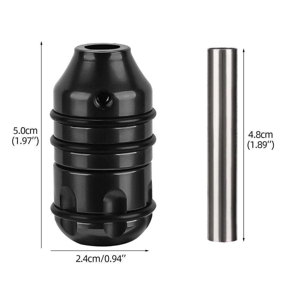 Aluminum Alloy Tattoo Grip 24mm Handle Non-Slip Self-locked Tube (Black)
