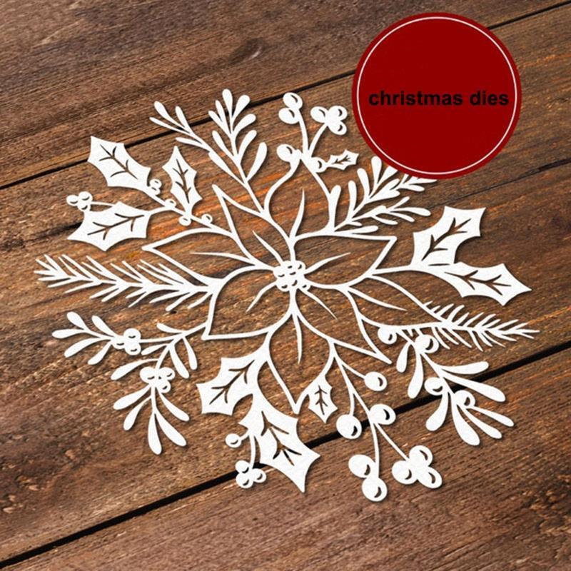 Christmas Flower Metal Cutting Dies Stencil DIY Scrapbooking Album Paper Card