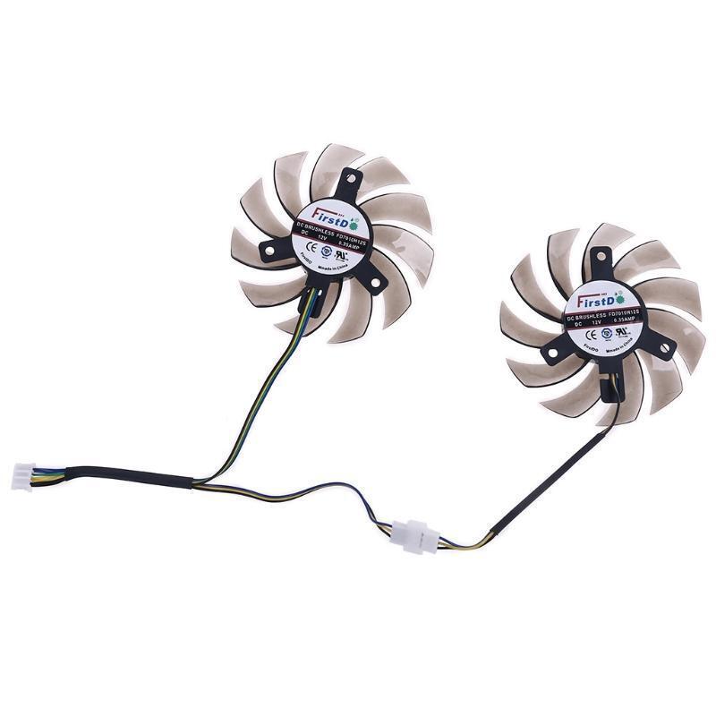 1 Pair FD7010H12S 75mm 4Pin Cooler Fan for MSI GTX R6870 R6790 Graphics Card