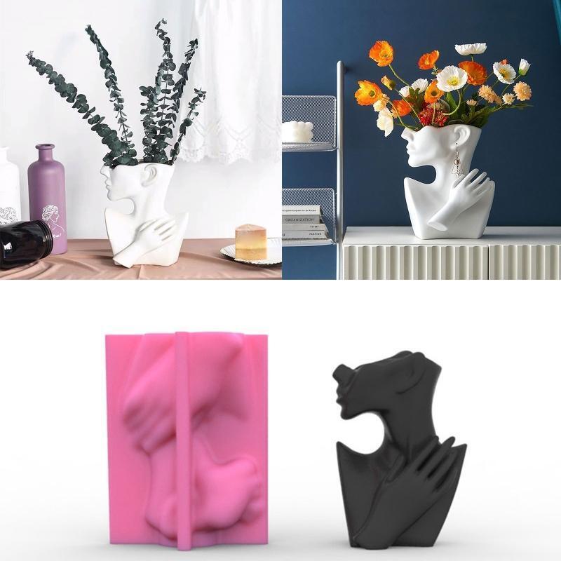 Half-body Flowerpot Dish Storage Mold Pen Holder Vase Mold DIY Home Decor Mold