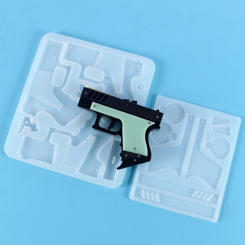 Handheld Gun Target Silicone Molds with Accessories Set Screwdriver Screw