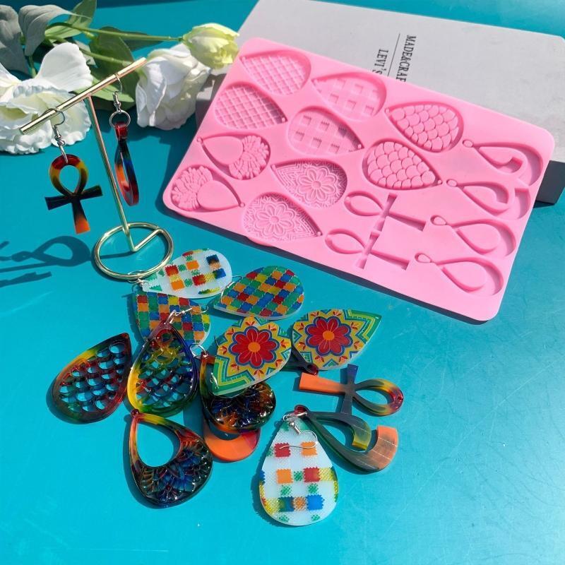 Flower Shape Earring Silicone Mold for Women Girl DIY Jewelry Pendant Supply