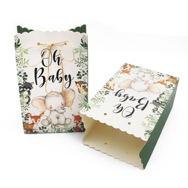 Large Gift Bags for Baby Shower (Oh Baby Print) Little Elephant Forest Theme