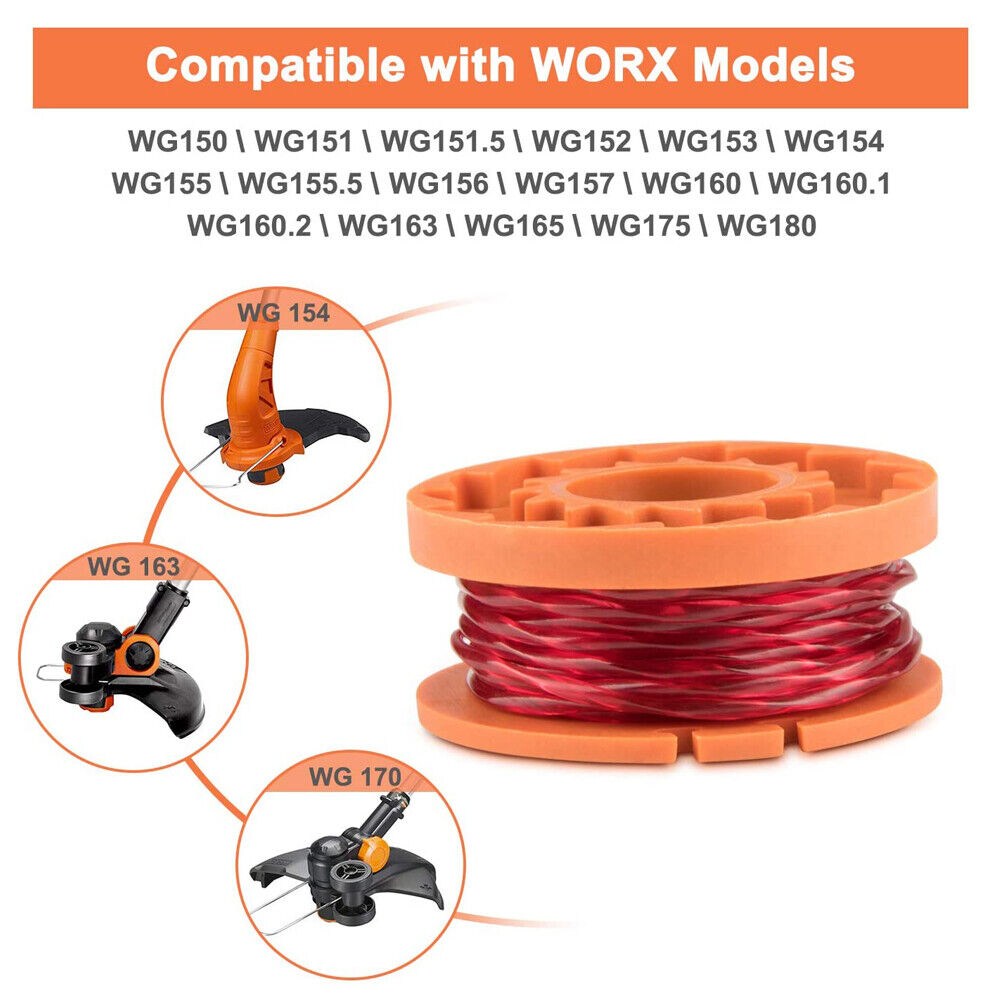 Refills with Worx WA0010 Spool Cap Trimmer Line Worx Replacement Spools